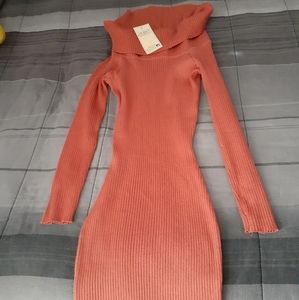 Terracotta sweater dress